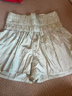 Free people movement the way home High-Waist Smocked Light Mint Shorts medium